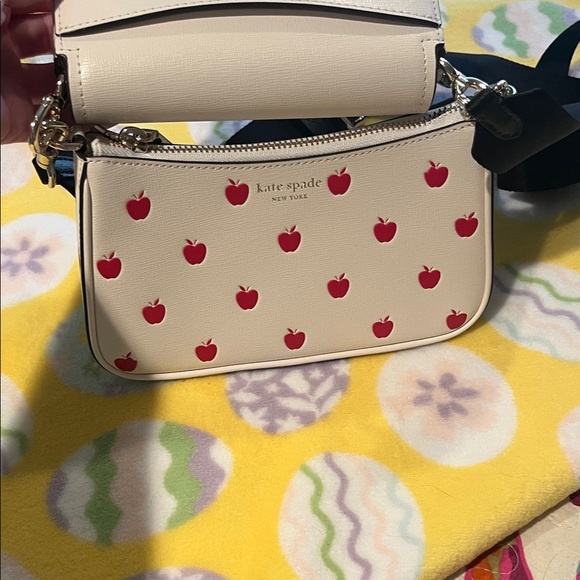 kate spade Cream Snow White Printed Leather Crossbody Bag - Picture 2 of 3